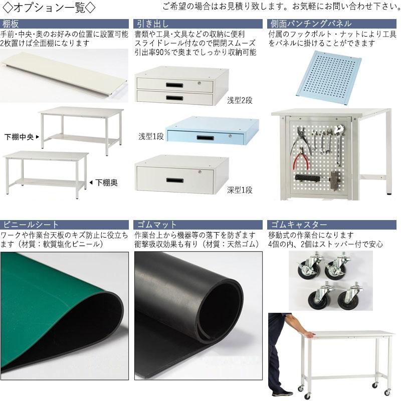 作業台 ワークテーブル 作業テーブル 幅150cm 奥行90cm 低圧メラミン化粧板 軽量 耐荷重300kg アイボリー ブルー TD-0007の画像