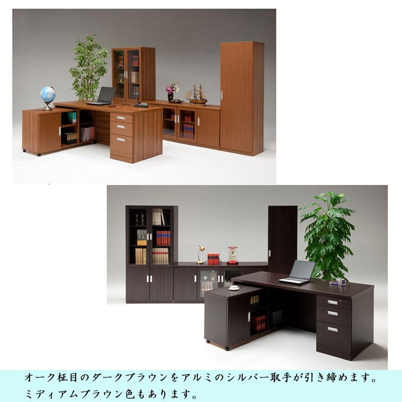 サイドボード キャビネット サイドラック 幅172cm 奥行45cm オーク材 ブラウン YK-0007の画像