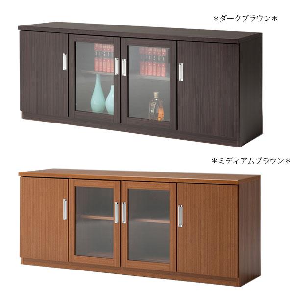 サイドボード キャビネット サイドラック 幅172cm 奥行45cm オーク材 ブラウン YK-0007の画像