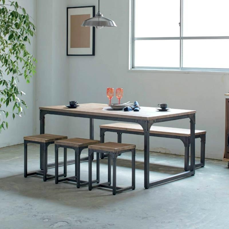 ワークテーブルダイニングテーブル150×90高さ70ｃｍ インダストリアル 