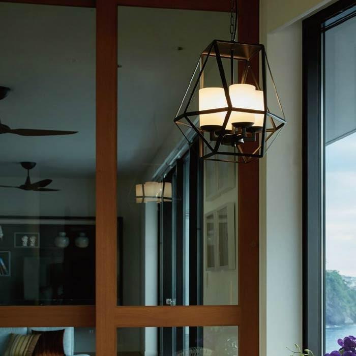 店舗照明 ペンダントライト 多角形アイアン ブラック 天井照明  