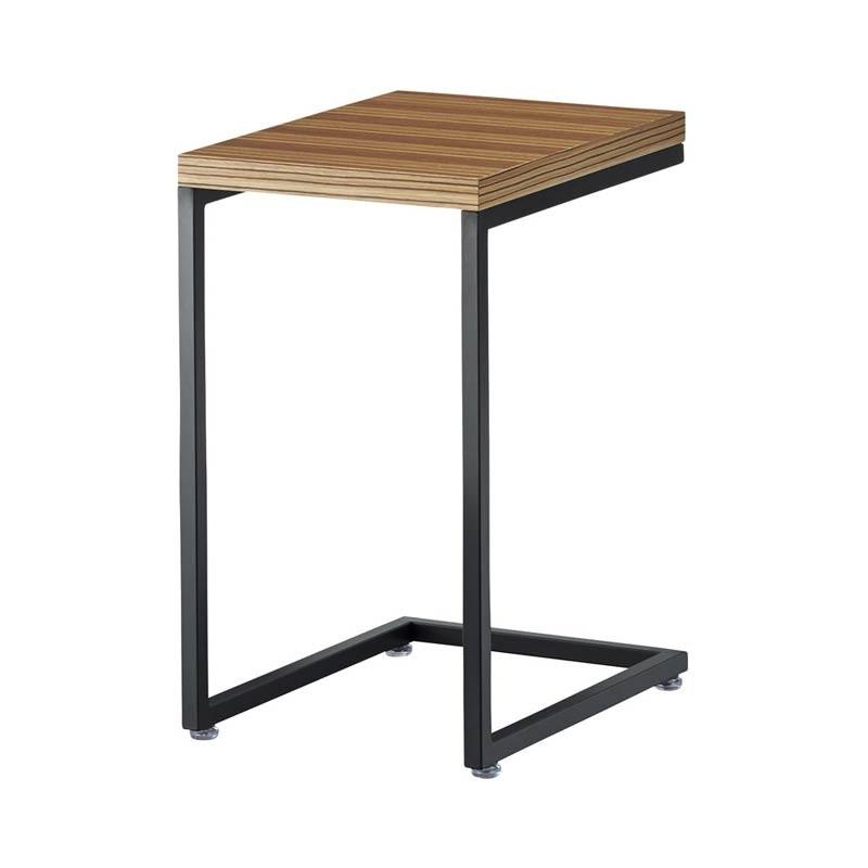 ソファ サイドテーブルコーヒーテーブルブラック脚・木突き板天板3色2 