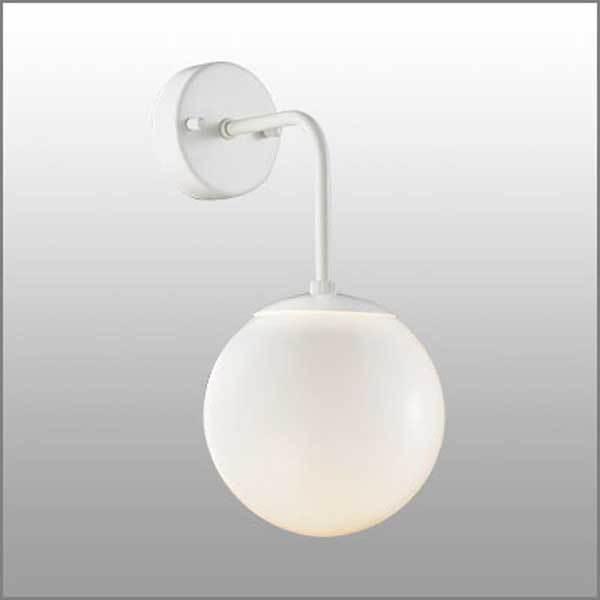 ブラケット壁面装飾照明 ホワイト シンプルガラス円形（ランプ同梱可能） mb50427-01