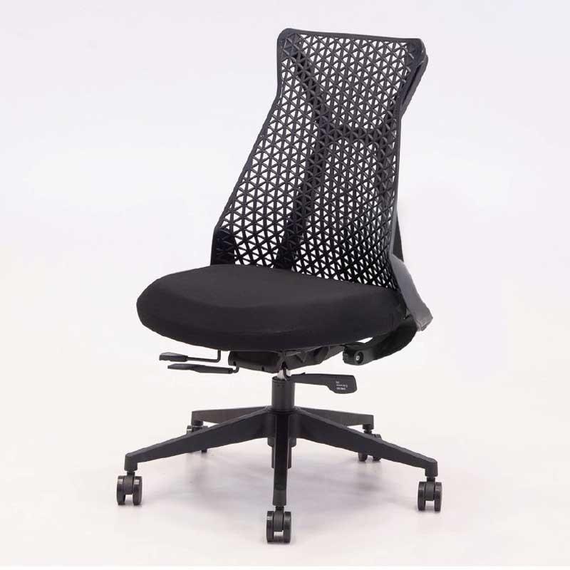 オフィスチェア 人間工学 ミーティングチェア フレキシブル プラスチックDuPont高機能 会議用椅子 ブラック ブラック muc0673bl