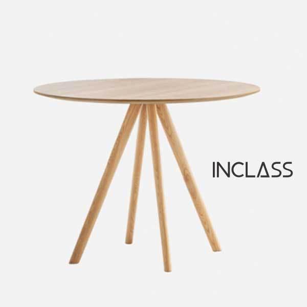 北欧風 デザイナーズ オーク木 ダイニングテーブル 円形テーブル 直径80cm INCLASS 社 Stiks mut0270nc