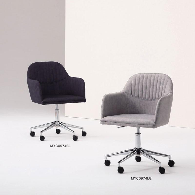 会議ミーティングアームチェア布ファブリック完成品オフィスチェア myc0974