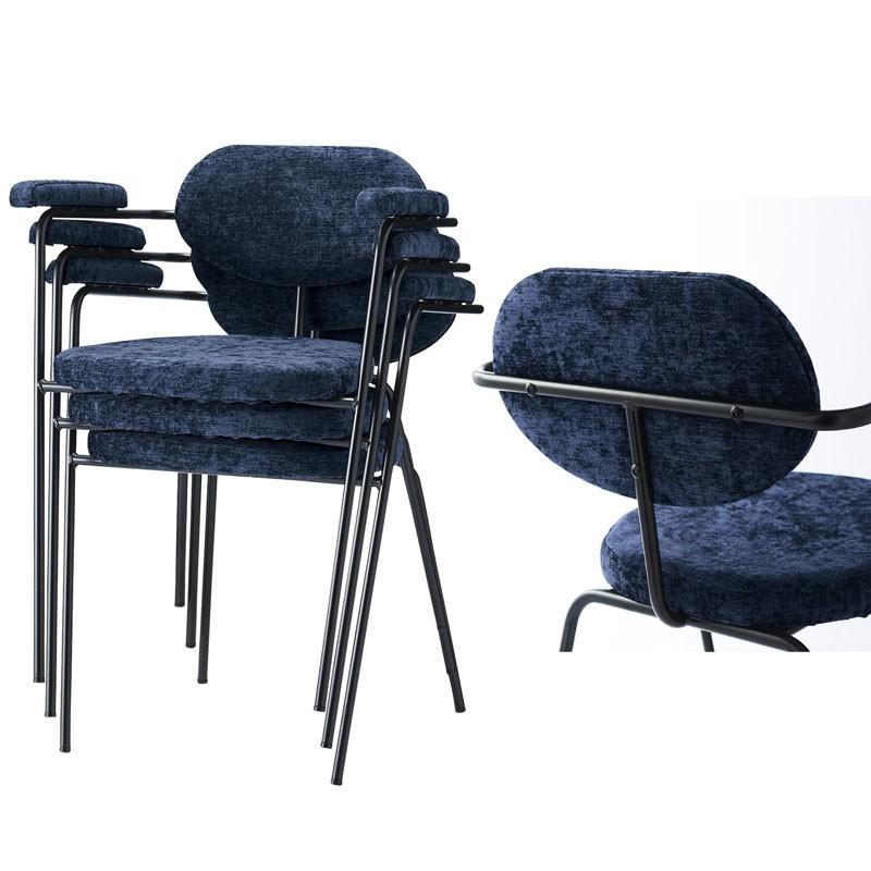 カフェチェア 個性的なアイアンアームチェア スタッキングパイプ椅子 