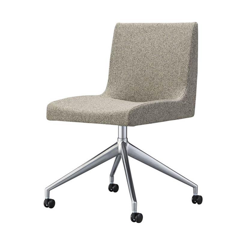 曲線美ミーティング会議チェアアルミアイアンキャスター付 ruto-d