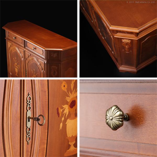 イタリア 家具 ヴェローナクラシック サイドボード W124cm 象嵌 輸入