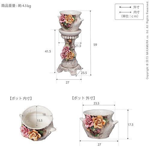 イタリア 家具 ヴェローナクラシック 陶製コラムポット 鉢植え 輸入