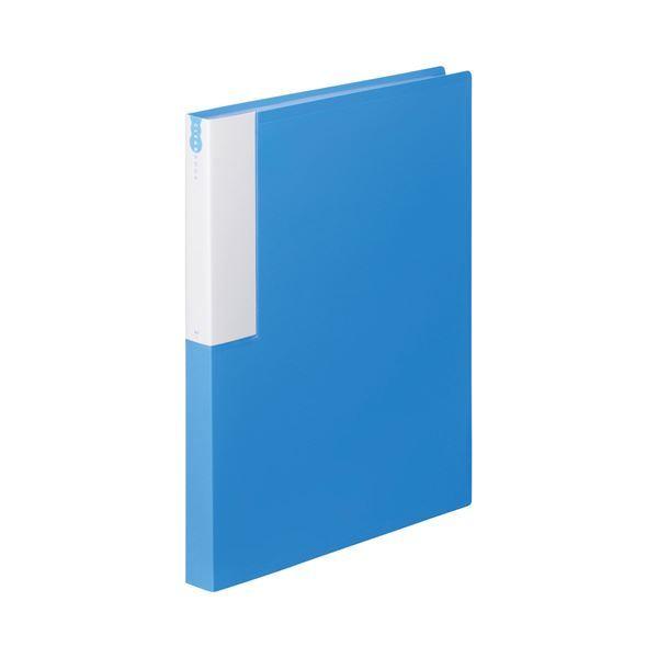 （まとめ） TANOSEE クリヤーブック（クリアブック） A4タテ 36ポケット 背幅24mm ブルー 1セット（10冊） 〔×5セット〕