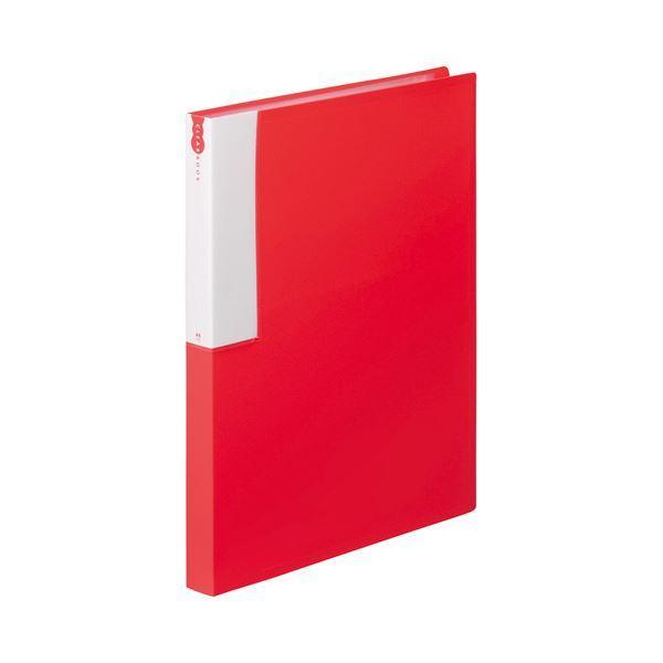 （まとめ） TANOSEE クリヤーブック（クリアブック） A4タテ 36ポケット 背幅24mm レッド 1セット（10冊） 〔×5セット〕 まとめ）TANOSEE クリヤーブック クリアブックポケット A4タテ 30穴