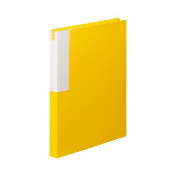 （まとめ） TANOSEE クリヤーブック（クリアブック） A4タテ 36ポケット 背幅24mm イエロー 1セット（10冊） 〔×5セット〕
