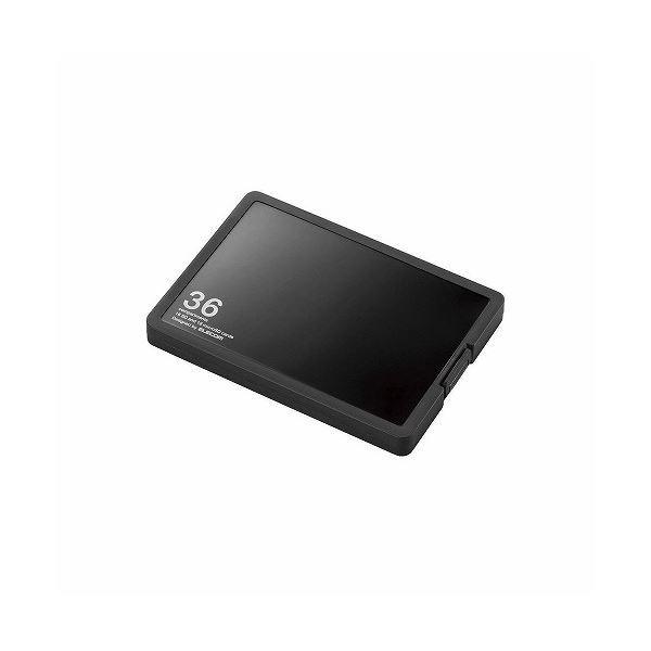 （まとめ）エレコム SD／microSDカードケース（プラスチックタイプ） CMC-SDCPP36BK〔×5セット〕