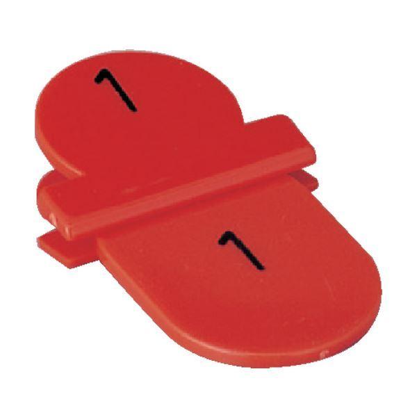 （まとめ）TRUSCO 親子札 1〜10 赤TOFD10-R 1箱（10組）〔×2セット〕