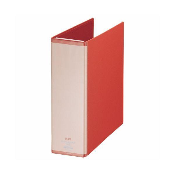 （まとめ）ライオン事務器 マガジンファイルワイヤ式 A4タテ とじ厚70mm ワイヤ16本付 レッド MF-73WC 1冊〔×5セット〕