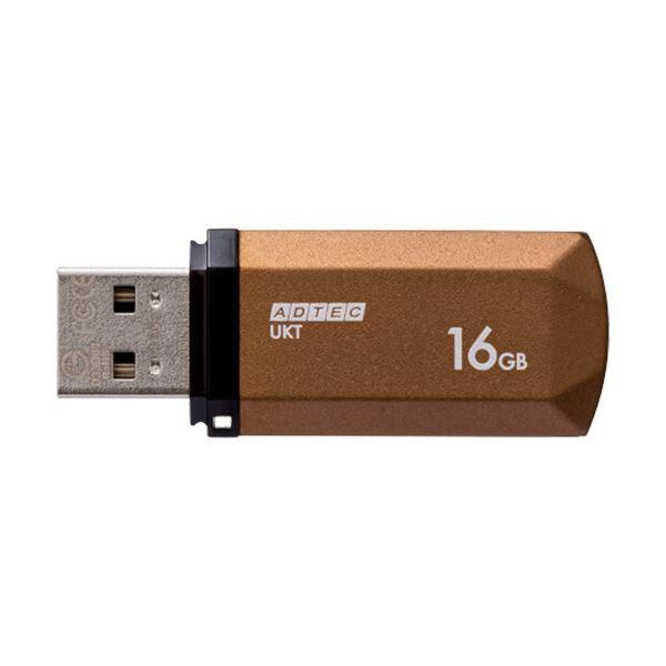 【海外正規品】 （まとめ）アドテック USB2.0キャップ式フラッシュメモリ 16GB シャンパンゴールド AD-UKTSG16G-U2R 1個〔×10セット〕