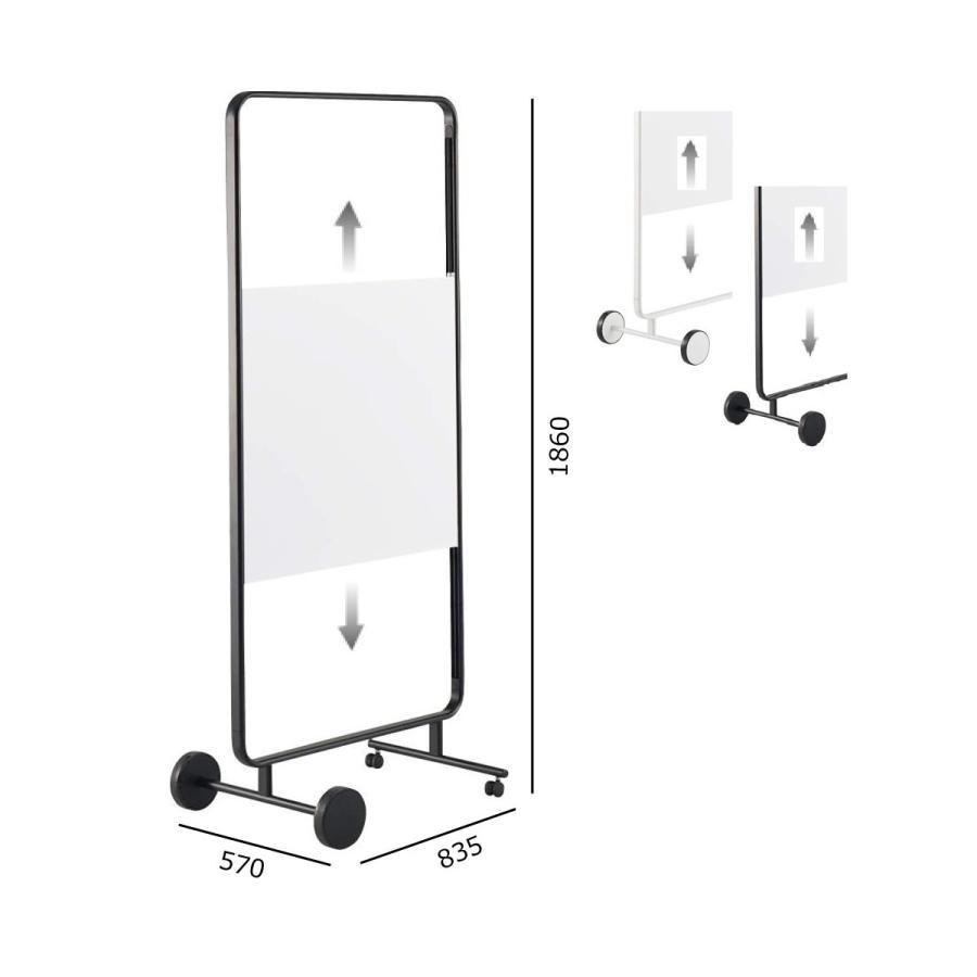 コクヨ　B02-S087S1S1-_1　昇降ホワイトボード　モビーボ＜MOBI-bo＞　両面　W835H1860