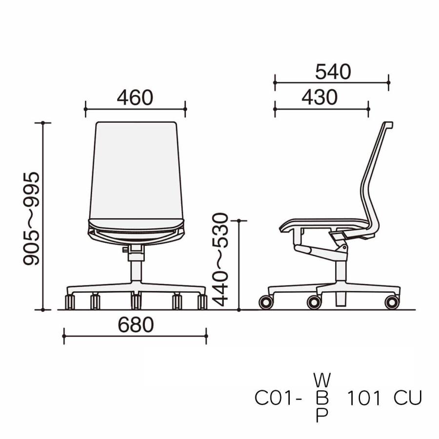 コクヨ C01-W101MU-WEWEW2 オフィスチェア FABRE（ファブレ）メッシュタイプ ホワイト脚 ホワイトシェル 肘なしの画像