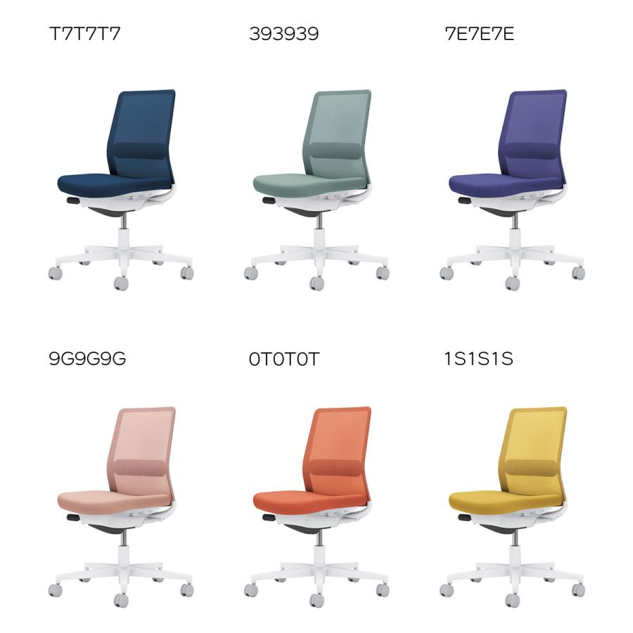 コクヨ　C03-W102___1　オフィスチェア　Monet＜モネット＞　背メッシュ　背座同色　肘なし　ランバーサポート付き　ホワイト脚_3