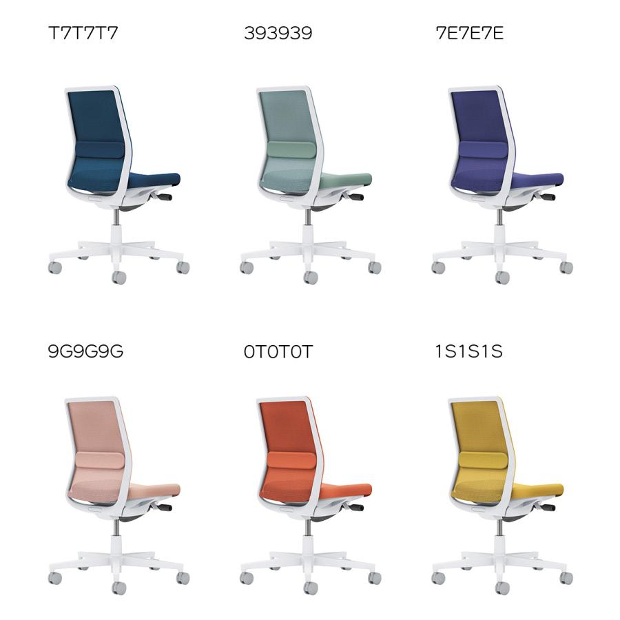 コクヨ　C03-W102___1　オフィスチェア　Monet＜モネット＞　背メッシュ　背座同色　肘なし　ランバーサポート付き　ホワイト脚_5