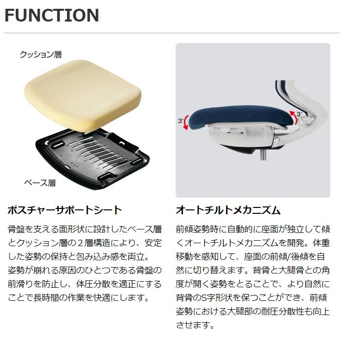 コクヨ　C08-B200M_1　オフィスチェア　Duora2＜デュオラ2＞　メッシュタイプ　ハイバック　肘なし　ブラック樹脂脚　ランバーサポートなし_8