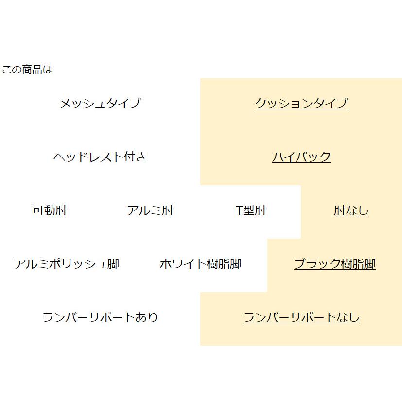 コクヨ　C08-B200C_1　オフィスチェア　Duora2＜デュオラ2＞　クッションタイプ　ハイバック　肘なし　ブラック樹脂脚　ランバーサポートなし_3