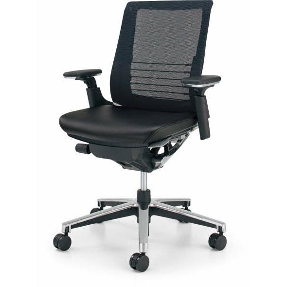 コクヨ　CR-GA2511E6L7E6　オフィスチェア　INSPINE　ローバック　革張り　可動肘