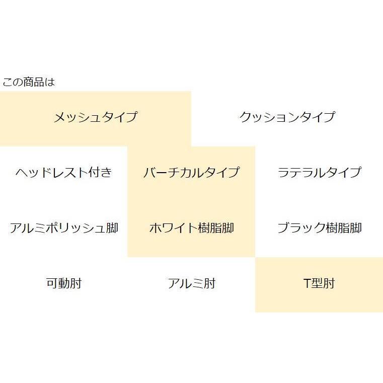 コクヨ CR-GW3403 オフィスチェア ing（イング）メッシュタイプ バーチカルタイプ ホワイト樹脂脚 T型肘の画像