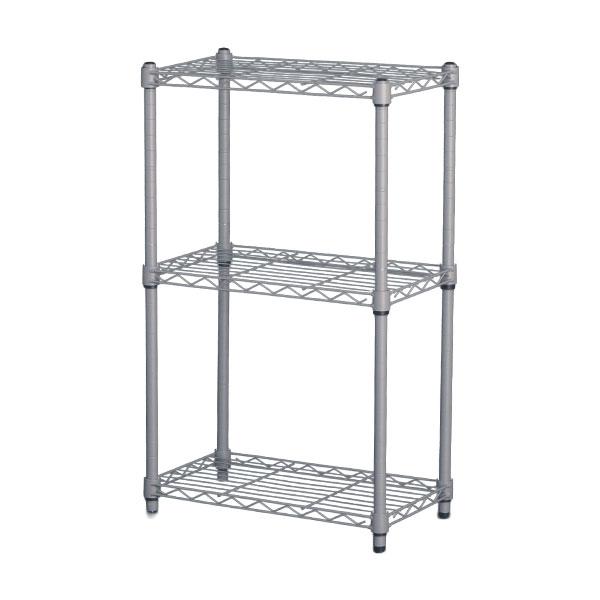古道具　3段スチールラック グレー 【屋外用にお勧め】 スチールラック 3段 スリム 幅45cm 奥行25cm 高さ74.3cm グレー (約45