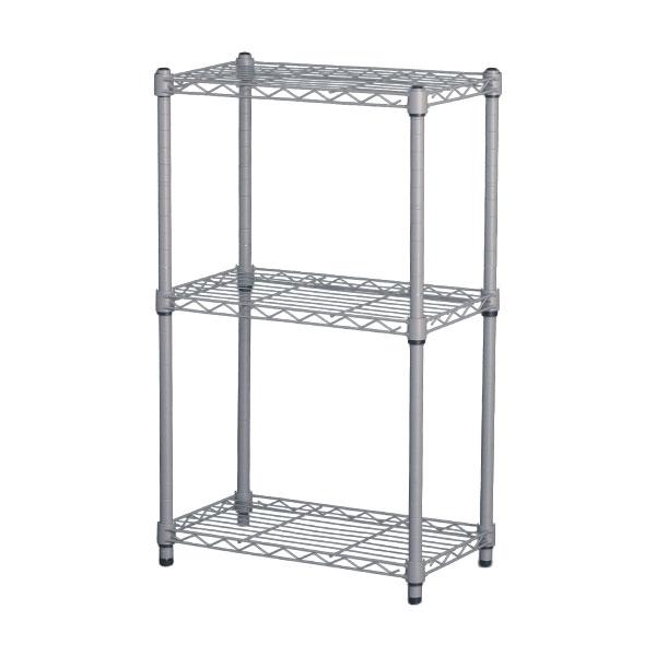 古道具　3段スチールラック グレー 【屋外用にお勧め】 スチールラック 3段 スリム 幅45cm 奥行25cm 高さ74.3cm グレー (約45