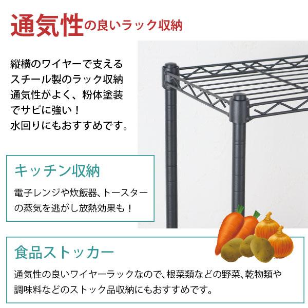 スチールラック 3段 スリム 幅60cm 奥行25cm 高さ74.3cm ダークグレー
