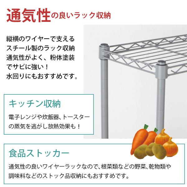 スチールラック 3段 スリム 幅75cm 奥行25cm 高さ74.3cm グレー (約75