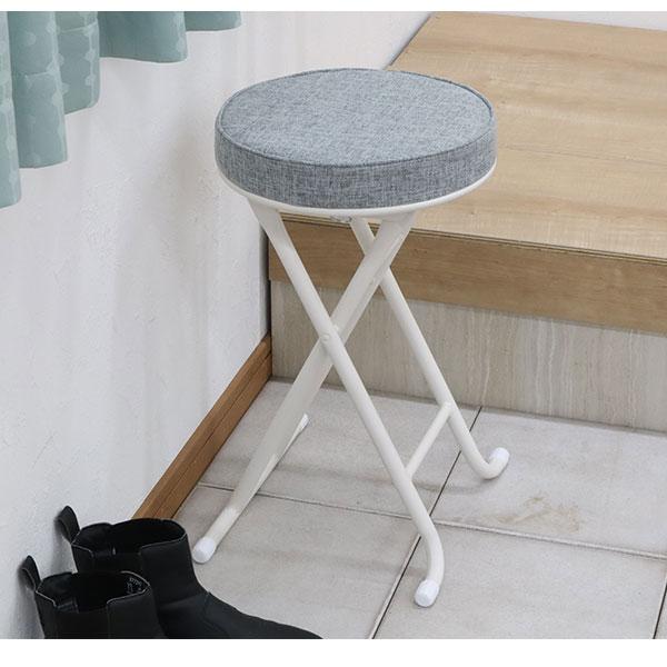 折りたたみ椅子 背もたれなし 丸椅子タイプ(3脚セット)スツール 幅33.5