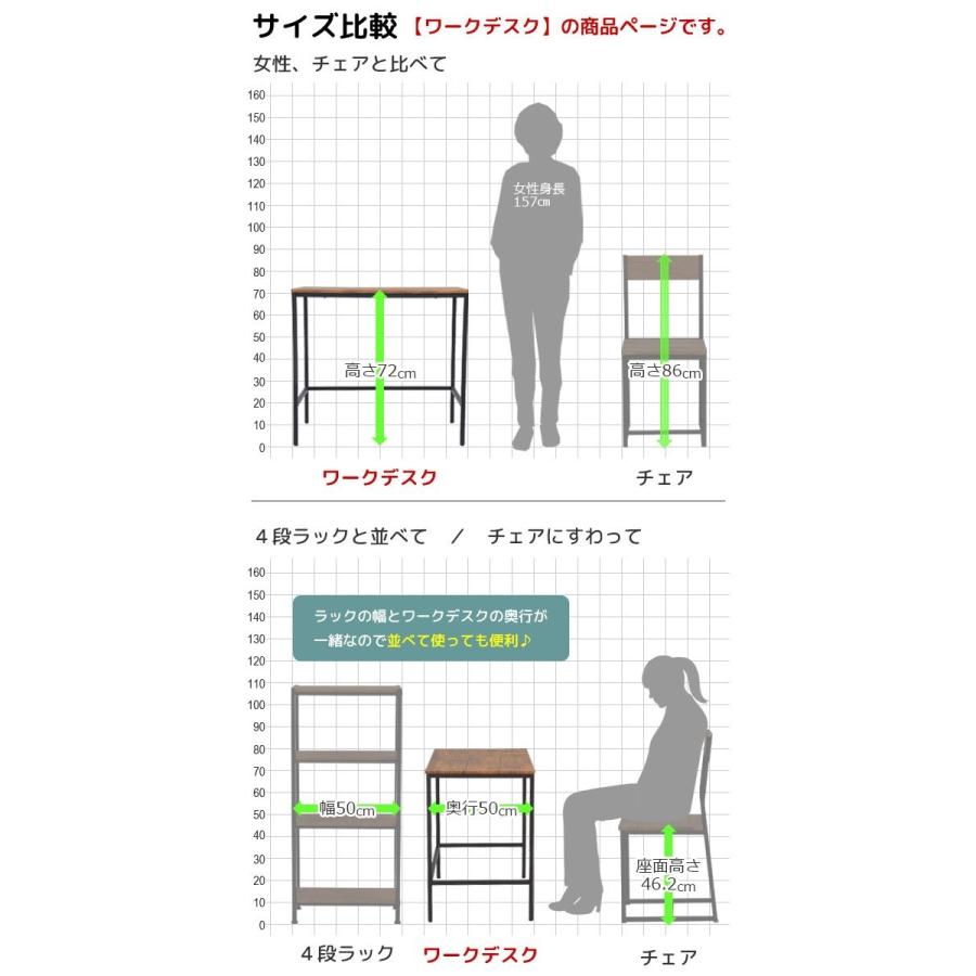 パソコンデスク『ブルックリンスタイル ワークデスク』幅80cm 奥行き