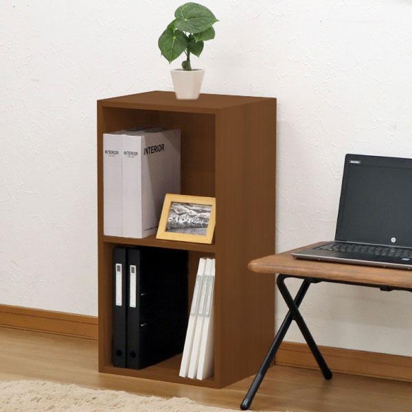 A4カラーボックス2段 A4ファイル対応 収納棚 幅36cm 奥行29.2cm 高さ