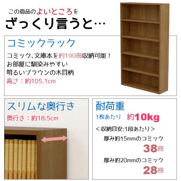 本棚　漫画本約600冊　収納可能 2個セット 漫画 本棚 薄型 コミックラック 最大190冊収納(目安) 幅60cm