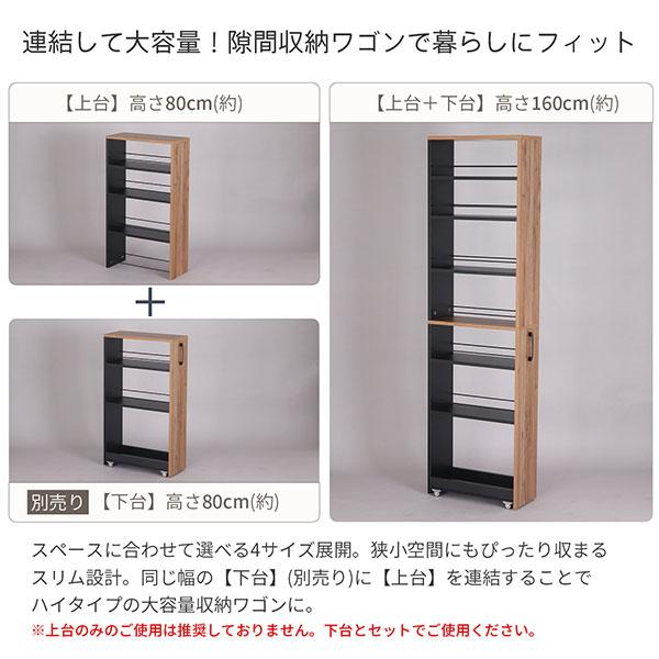 隙間 ラック 上台のみ 完成品 幅20cm 奥行45cm 高さ80cm キッチン 隙間