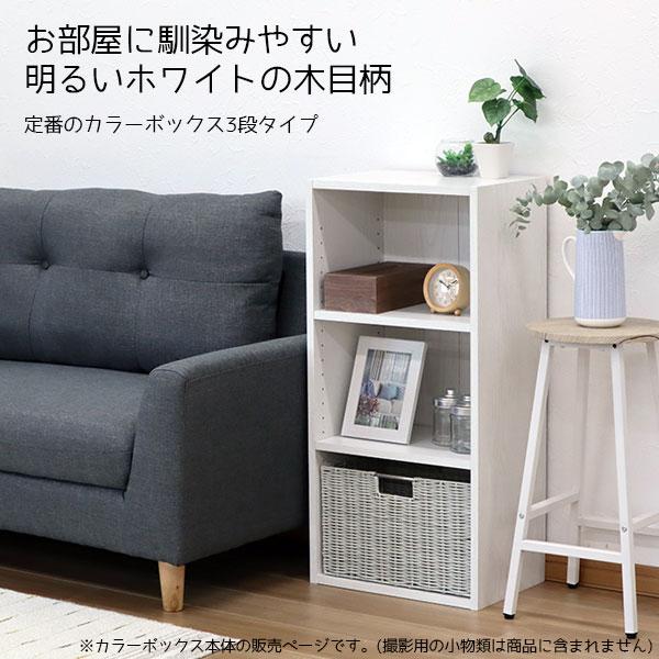 2個セット カラーボックス3段 横置きA4ファイル対応 縦置きB5ファイル