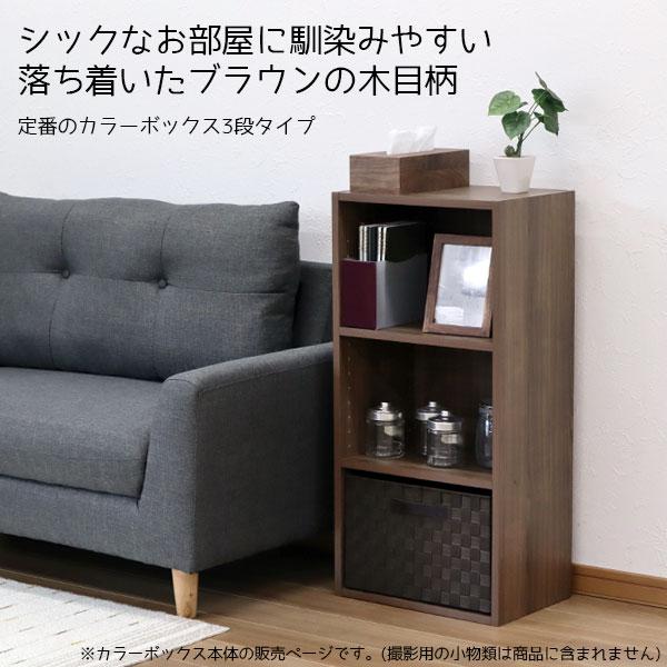 カラーボックス3段 横置きA4ファイル対応 縦置きB5ファイル対応 収納棚