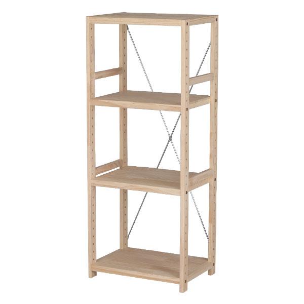 ウッドラック 4段 幅42.5cm 奥行30cm 高さ105cm スリムラック 木製