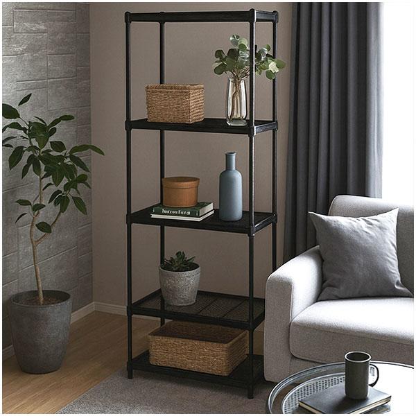 物が落ちにくい スチールラック 5段 (約)幅60cm 奥行35cm 高さ180cm