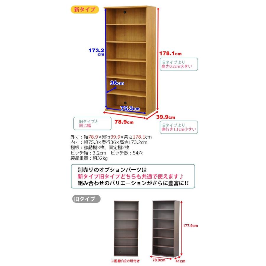 収納棚 幅80cm (S)セレクトエシカ基本ユニット1880(SS-1880) 幅78.9cm