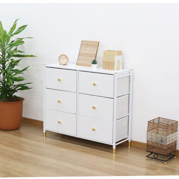 訳あり品　写真をご確認 ホワイト 3段チェスト ゴールド取っ手 TST06-④ ホワイト 3段チェスト ゴールド取っ手 訳あり品 写真をご確認