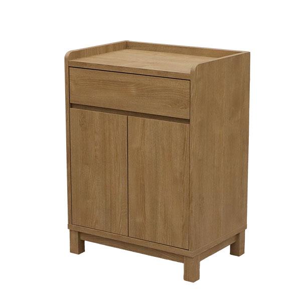 収納棚 扉付き (約)60cm幅 完成品 日本製木目シート おしゃれ 小さい