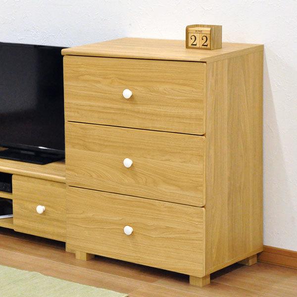 チェスト　引き出し3段 チェスト 3段6杯 木天板 セラミック風引出し 幅80cm （ 収納チェスト