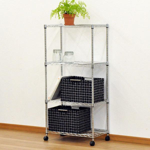 金網ラック　ラック　家具　おしゃれ　銀色　メッシュ　人気　推し スチールラック 幅60cm 奥行き35cm 高さ124cm 4段 メッキ リビング収納