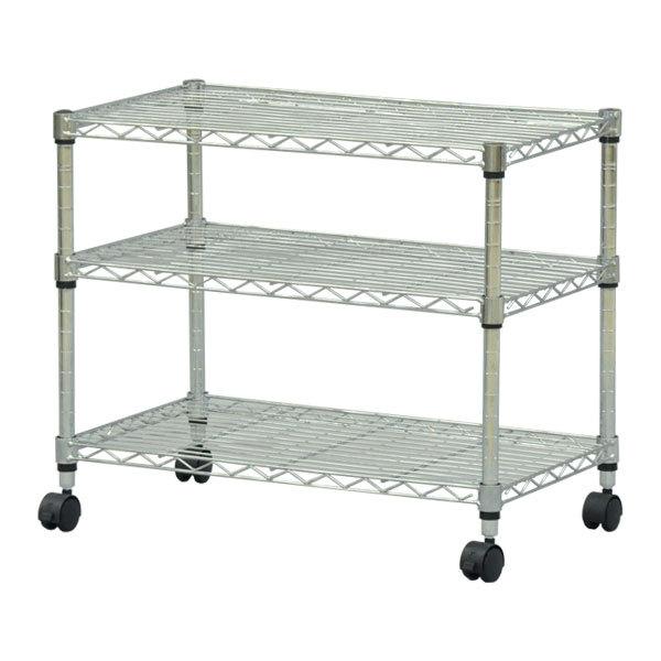 スチールラック 幅60cm 奥行き35cm 高さ51cm 3段 メッキ リビング収納