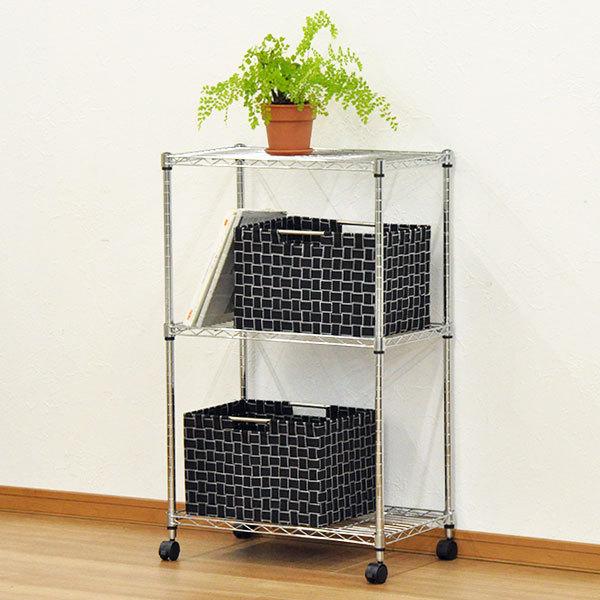 スチールラック 幅60cm 奥行き35cm 高さ96cm 3段 メッキ リビング収納
