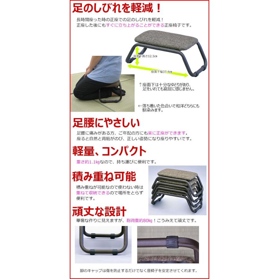 正座椅子 軽量(単品) 積み重ね(LFS-007) : インテリアセレクトショップ